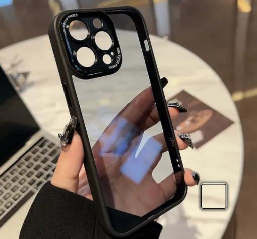 Луксозен твърд гръб / кейс / Protect Case за Apple iPhone 16 (6.1) - черен / прозрачен
