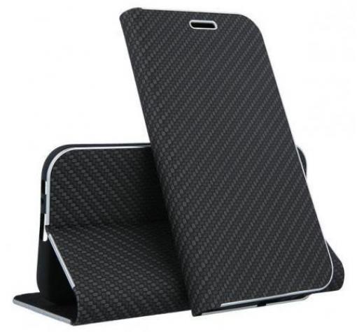 Луксозен кожен калъф Flip тефтер Vennus за Samsung A02s - черен / carbon