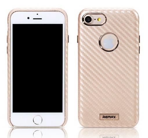 Оригинален гръб REMAX Carbon Series за Apple iPhone 7 - златен / карбон