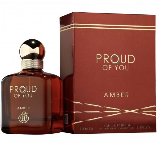 Мъжки Арабски Парфюм - Fragrance World Proud of You Amber EDP 100 мл. / Вдъхновен от Emporio Armani Stronger With You Amber / Giorgio Armani