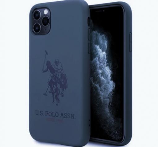 Оригинален силиконов гръб U.S. POLO ASSN. за Apple iPhone 12 /12 Pro 6.1'' - син