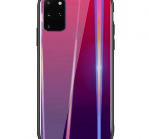 Луксозен стъклен твърд гръб Aurora за Samsung S20 - преливащ / цикламено