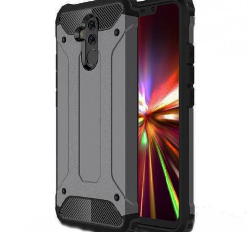Силиконов гръб TPU Spigen Hybrid с твърда част за Huawei Mate 20 Lite - сив