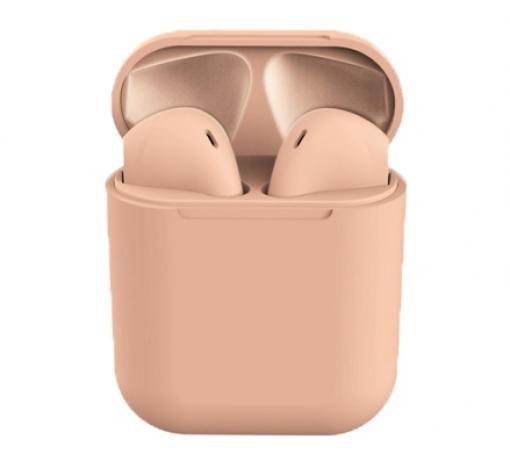 Безжични Bluetooth 5.0 слушалки i12 TWS / In-ear с тъч контрол - розови