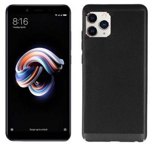 Луксозен твърд гръб за Apple iPhone 11 Pro Max 6.5" - черен / Grid