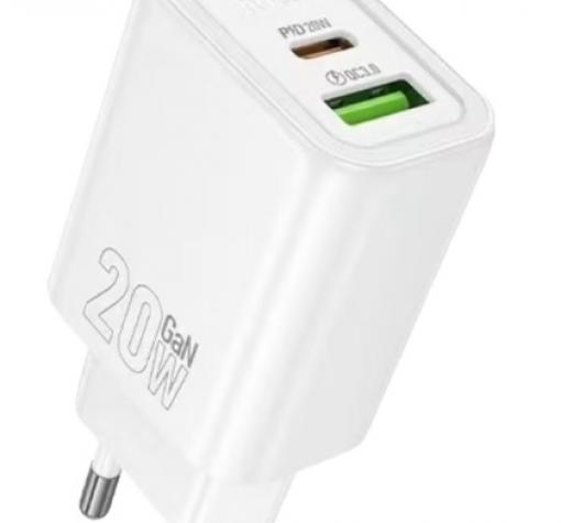 Универсално зарядно устройство / адаптер / HOCO N61 220V 20W / Type-C / USB Port - бяло