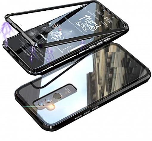 Магнитен калъф Bumper Case 360° FULL за Huawei Mate 20 Lite - прозрачен / черна рамка