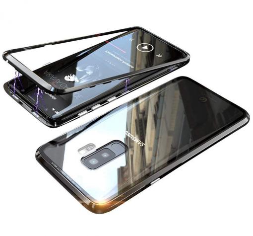 Магнитен калъф Bumper Case 360° FULL за Samsung S9 G960 - прозрачен / черна рамка