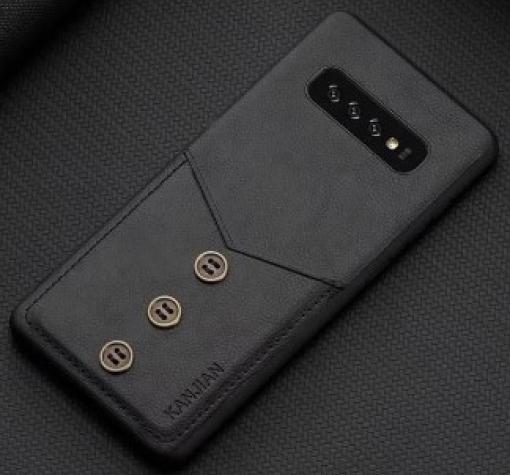 Луксозен кожен гръб KANJIAN за Samsung Galaxu S10 - черен