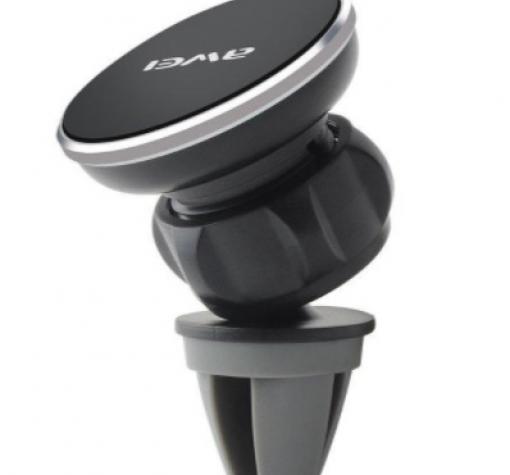 Магнитна универсална стойка за кола AWEI X2 Air Vent 360° въртяща се - черна със сребрист кант
