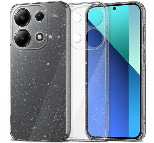 Луксозен силиконов калъф / кейс / Crystal Case TPU за Xiaomi Redmi 15C - прозрачен / брокат