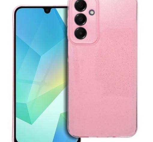 Луксозен силиконов калъф / кейс / Crystal Case TPU за Samsung S24 - розов / брокат