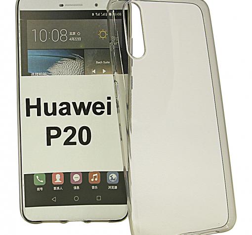 Ултра тънък силиконов калъф / гръб / TPU Ultra Thin за Huawei P20 - сив / прозрачен