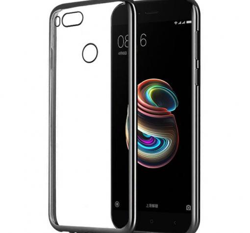 Луксозен силиконов калъф / гръб / TPU за Xiaomi Mi A1 / 5X - прозрачен / черен кант