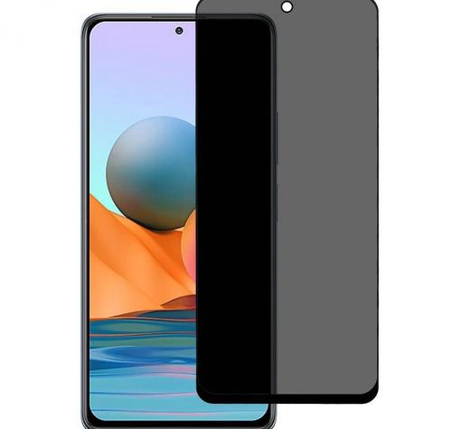Privacy 5D full cover Tempered glass Full Glue screen protector Xiaomi Redmi Note 12 4G / Privacy Извит стъклен скрийн протектор с лепило от вътрешната страна за Xiaomi Redmi Note 12 4G - черен / прозрачен
