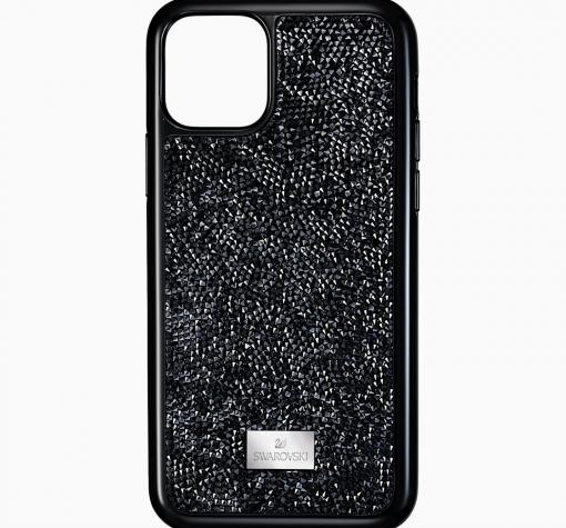 Луксозен твърд гръб Swarovski за Samsung S20 Ultra - черен / камъни