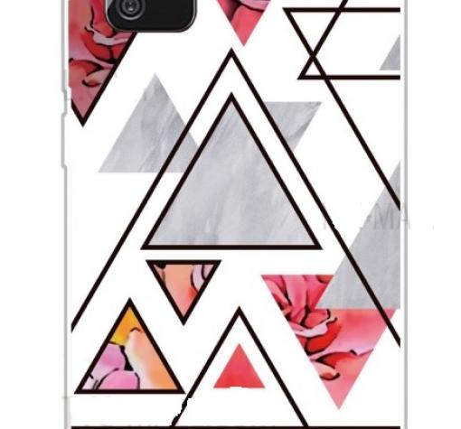 Луксозен силиконов калъф / гръб / TPU Marble за Samsung A21s - бял с розови цветя / Cosmo