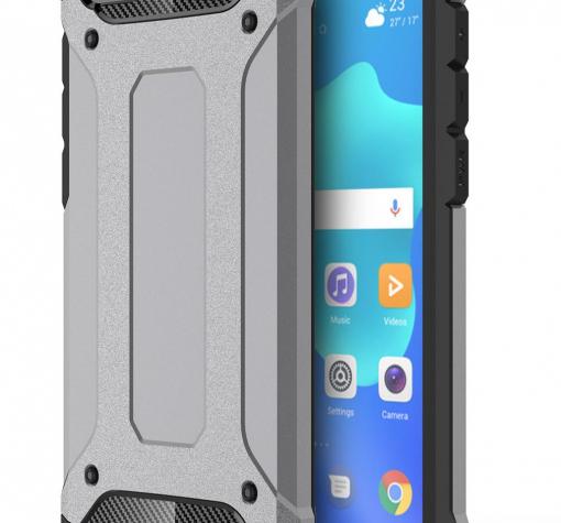 Силиконов гръб TPU Spigen Hybrid с твърда част за Huawei Y5 2018 - сив