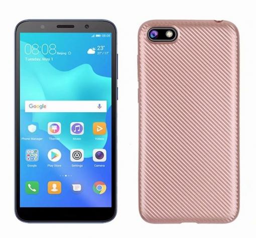 Силиконов калъф / гръб / TPU за Huawei Y5 2018 - Rose Gold / Carbon
