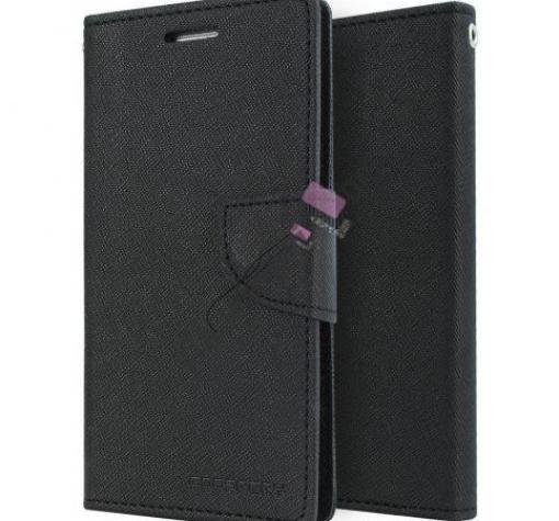 Кожен калъф Flip тефтер със стойка MERCURY Fancy Diary за Huawei Y6 2018 - черен