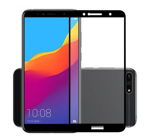 3D full cover Tempered glass screen protector Huawei Y5 2018 / Извит стъклен скрийн протектор Huawei Y5 2018 - черен