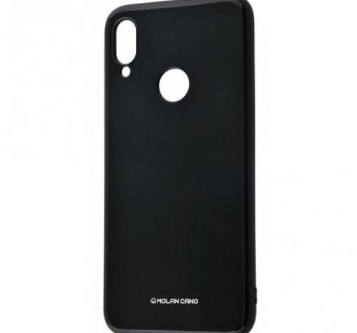 Силиконов калъф / гръб / Molan Cano Glossy Jelly Case за Huawei Y7 2019 - черен / гланц / брокат
