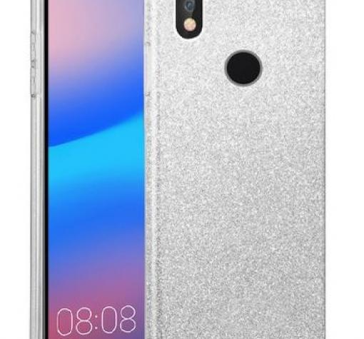 Силиконов калъф / гръб / TPU за Samsung A20e - сребрист / брокат