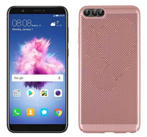 Луксозен твърд гръб за Huawei Y5 2018 - Rose Gold / Grid