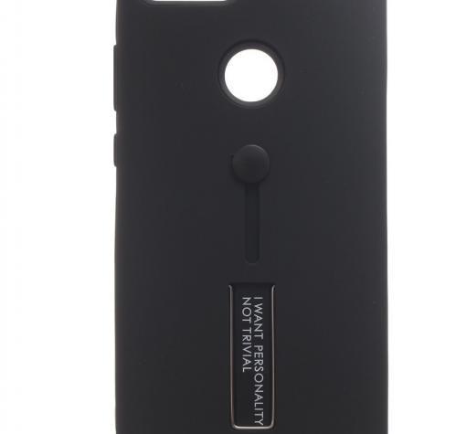 Луксозен гръб Vennus Hybrid Armor със стойка за Huawei Y7 2018 / Y7 2018 Prime - черен