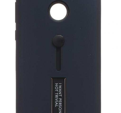 Луксозен гръб Vennus Hybrid Armor със стойка за Huawei Y9 2018 - тъмно син