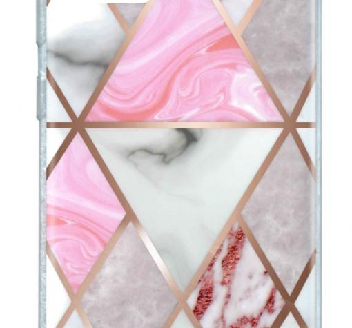 Луксозен силиконов калъф / гръб / TPU Glometric Marble за Apple iPhone 12 /12 Pro 6.1'' - сив