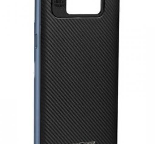 Луксозен твърд гръб за Samsung S8 Plus G955 - черен / син кант / Carbon