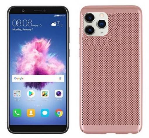 Луксозен твърд гръб за Apple iPhone 11 6.1" - Rose Gold / Grid
