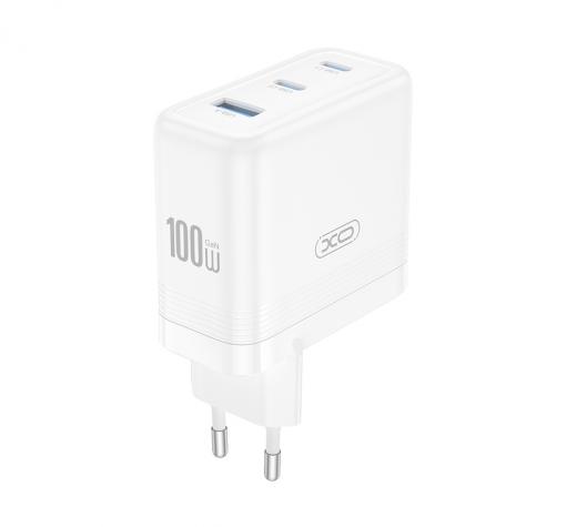 Зарядно устройство адаптер 100W 2x USB-C 1x USB XO CE35 PD