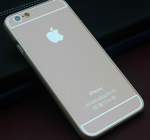 Луксозен твърд гръб със силиконов кант за Appe iPhone 6 / iPhone 6S - златист / мат