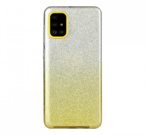 Силиконов калъф / гръб / TPU за Huawei P40 Lite - преливащ / сребристо и златисто / брокат