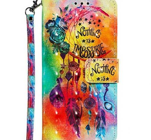 Кожен калъф Flip тефтер Flexi със стойка за Samsung A50/A30s/A50s - цветен / Flower Wind Chimes