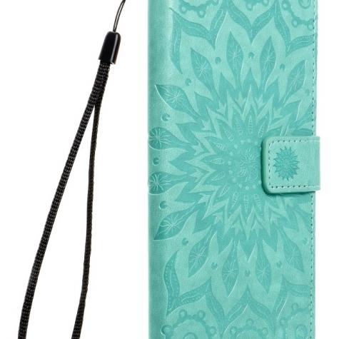 Кожен калъф Mezzo Book със стойка за Samsung S21 – мента