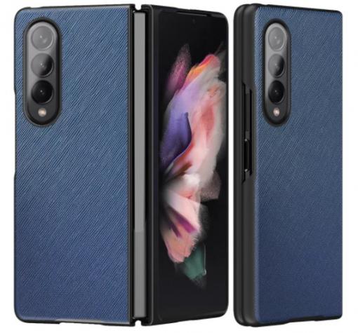 Луксозен твърд гръб / кейс / за Samsung Z Fold3 5G - тъмно син