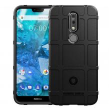 Оригинален силиконов калъф / гръб / Rugged Shield TPU Case за Nokia 7.1 (2018) - черен