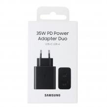 Оригинално зарядно / адаптер / за Samsung S23 Ultra 220V SAMSUNG Adapter Duo 35W 220V USB-C / USB-A EP-TA220NBE