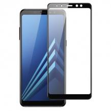 3D full cover Tempered glass screen protector Samsung A8 2018 A530F / Извит стъклен скрийн протектор Samsung A8 2018 A530F - черен