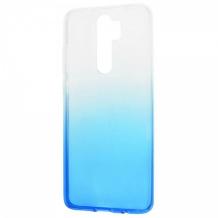Силиконов калъф / гръб / TPU Ombre Case за Xiaomi Redmi Note 8 Pro - преливащ / прозрачно и синьо