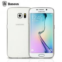 Луксозен ултра тънък силиконов калъф / гръб / Super Soft TPU Ultra Thin Baseus Air Case за Samsung S6 Edge G925 - прозрачен