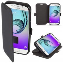 Кожен калъф Flip тефтер Flexi със стойка за Nokia 6 - черен