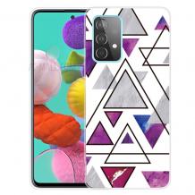 Луксозен силиконов калъф / гръб / TPU Marble за Samsung A51 - бял с лилаво / Cosmo