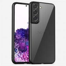 Луксозен гръб GKS за Samsung S22 5G - прозрачен / черен кант