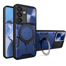 Удароустойчив твърд гръб / Кейс Defender Armor Ring Magnetic Holder lens cover Samsung A57 - син