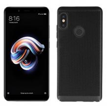 Луксозен твърд гръб за Samsung A40 - черен / Grid