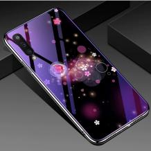 Луксозен стъклен твърд гръб със силиконов кант за Samsung A50/A30s/A50s - цветя и кръгове
